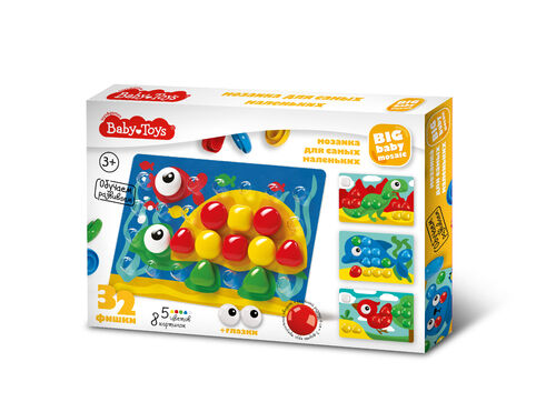 Мозаика для самых маленьких Baby Toys "Черепашка" d 40/5 цв (32 эл)