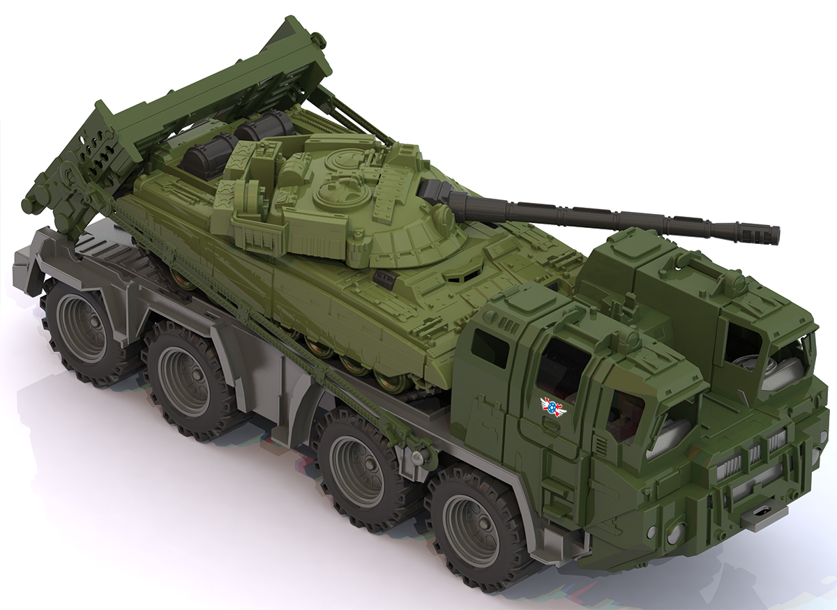 Военный тягач "Щит" с танком