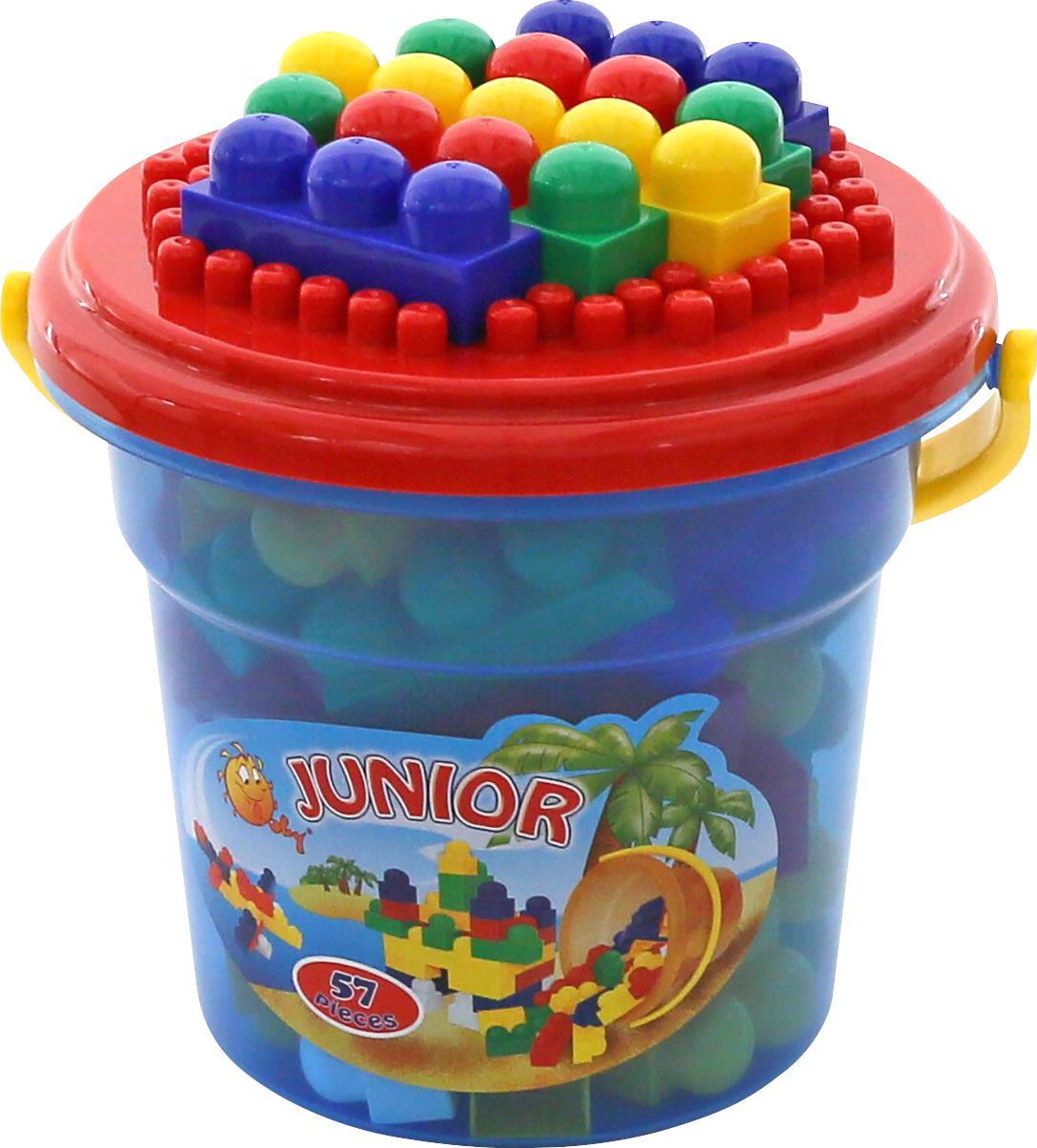 Конструктор "Юниор" (57 элем. в ведре "Макси" с крышкой)