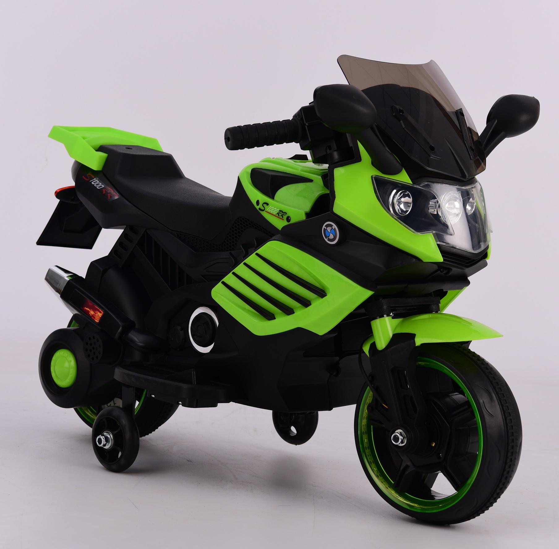 Мотоцикл на аккумуляторе 6V 4. AH, свет, звук салатовый