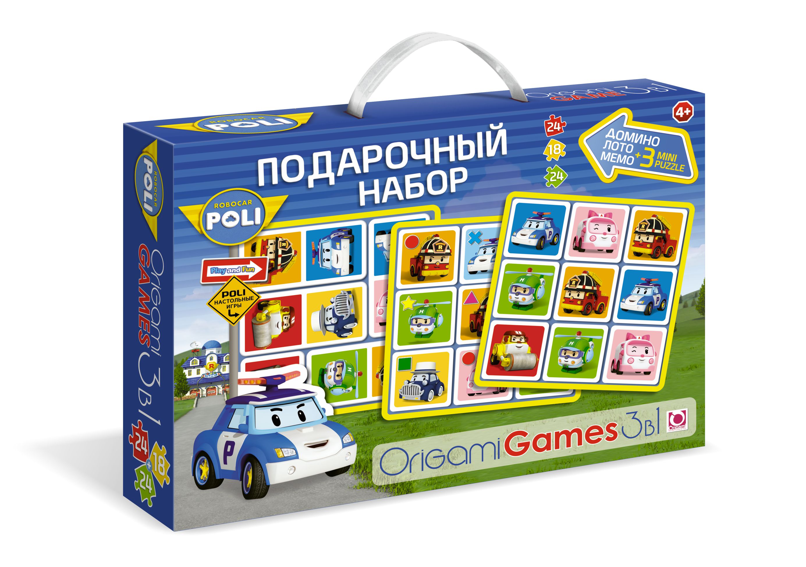 Подарочный набор 3в1. Лото.Мемо.Домино+3мини-пазла(астрайт)00636