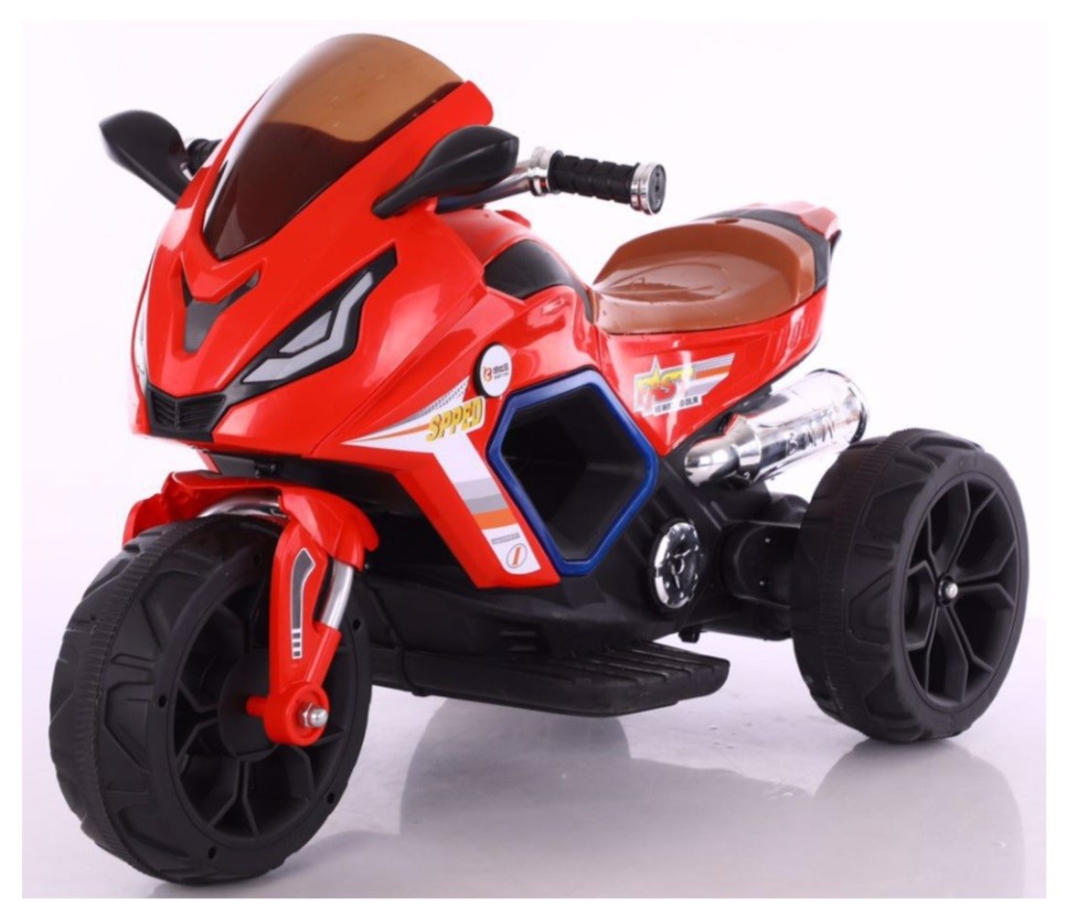 Мотоцикл трехколесный на аккумуляторе 2*6V 4,5 AH, красный