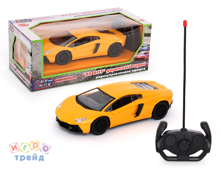 Машинка р/у "BeBoy" движение вперед - назад,влево-вправо,3 цв.в ассорт.(зел,желт,оранж.)33*15,5*13см