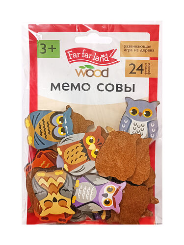 Игра настольная МЕМО "Совы" Far far land wood  (24 фишки в пакете)