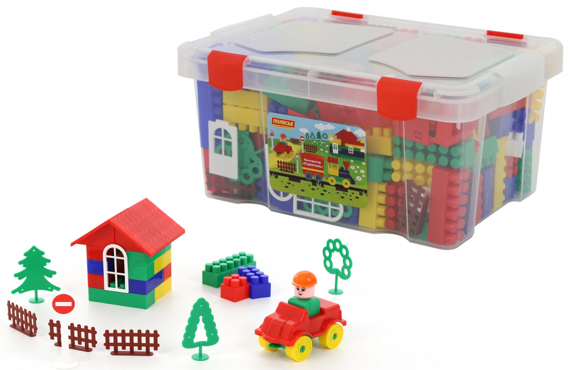 Конструктор "Строитель" (193 элемента) (в контейнере)