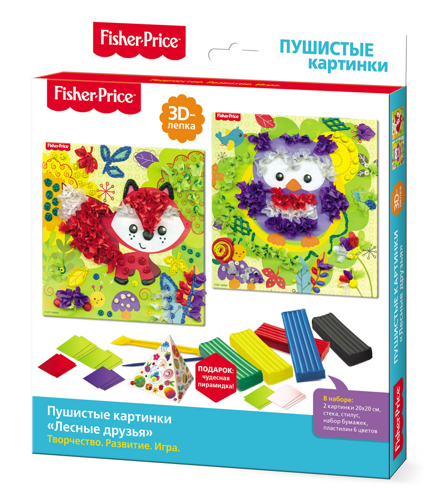Фишер Прайс. 3D-лепка. Пушистые картинки. Лесные друзья арт. 03756