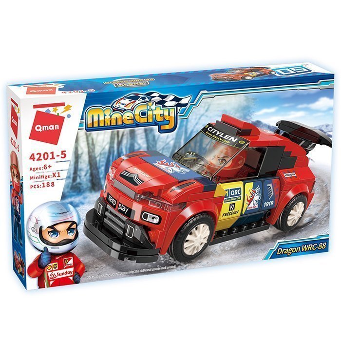 Конструктор QMAN " Гонки - ралли :  Красно-синий автомобиль" (188 дет.)