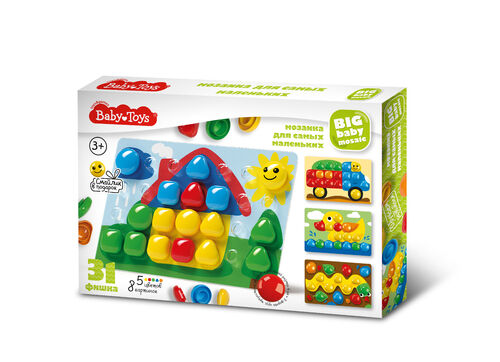 Мозаика для самых маленьких Baby Toys  "Домик" d40/5 цв/ 31 эл 
