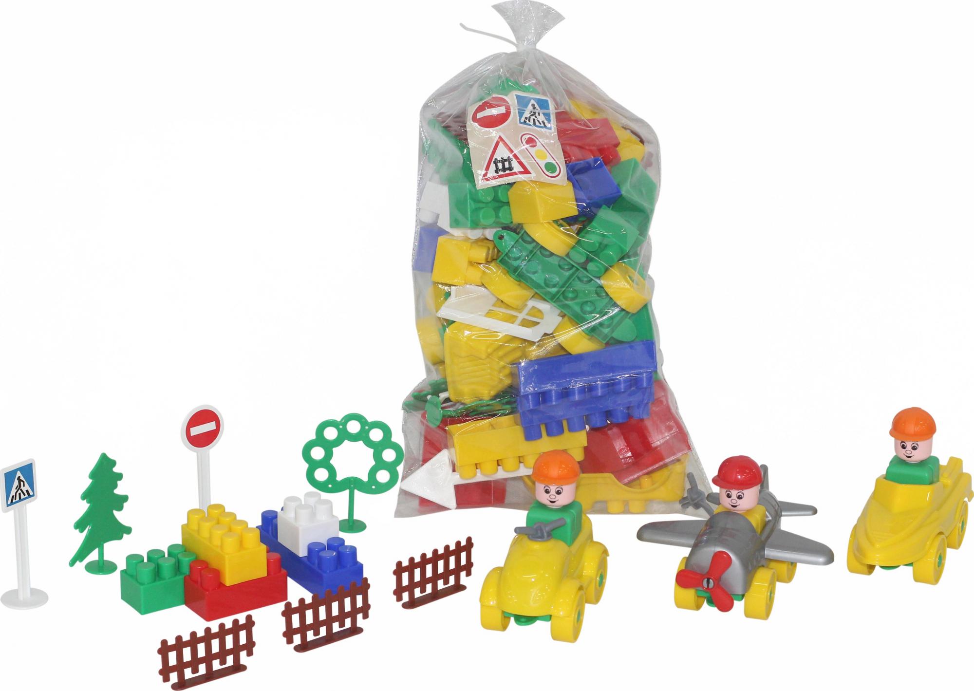 Конструктор "Строитель" (76 элементов) (в пакете)