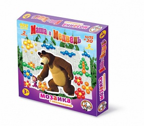 Мозаика "Маша и медведь" 10/15-20 ,105 ф., с аппликацией (РФИ) СП