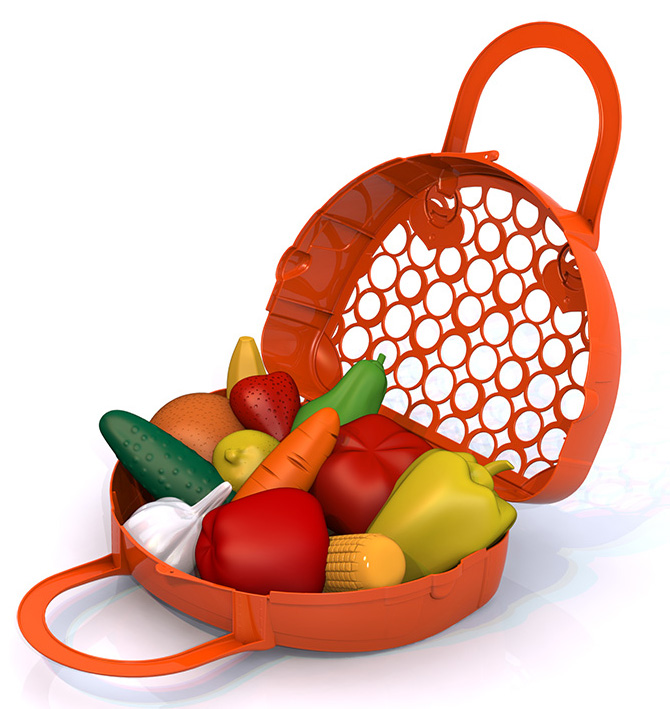 Набор "Фрукты,овощи"(12 предметов в сумке-корзинке)