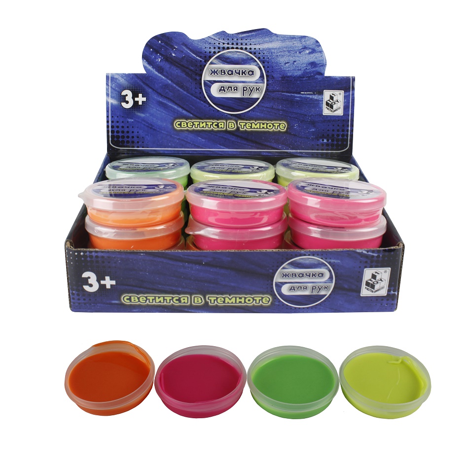 Жвачка для рук, 30 гр., светиться в темноте, упак.пластик