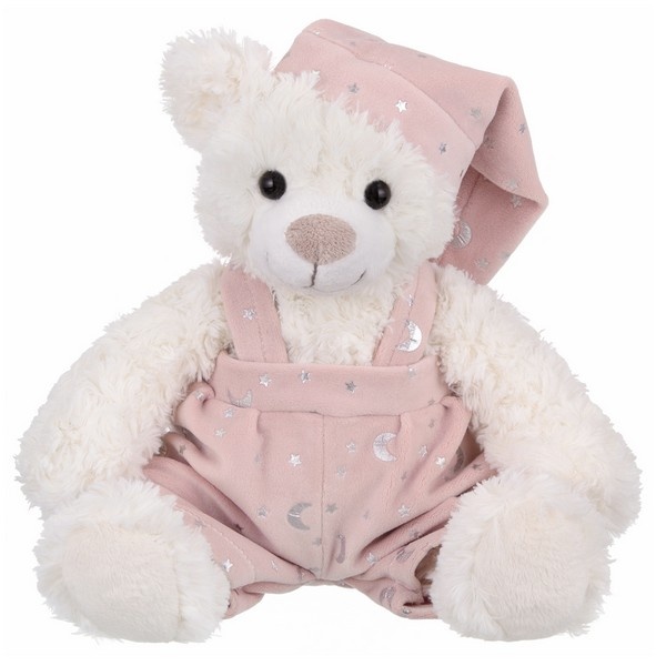 Игрушка мягконабивная TM " Relana " Мишка в розовом ночном колпаке и комбинезоне, 20см