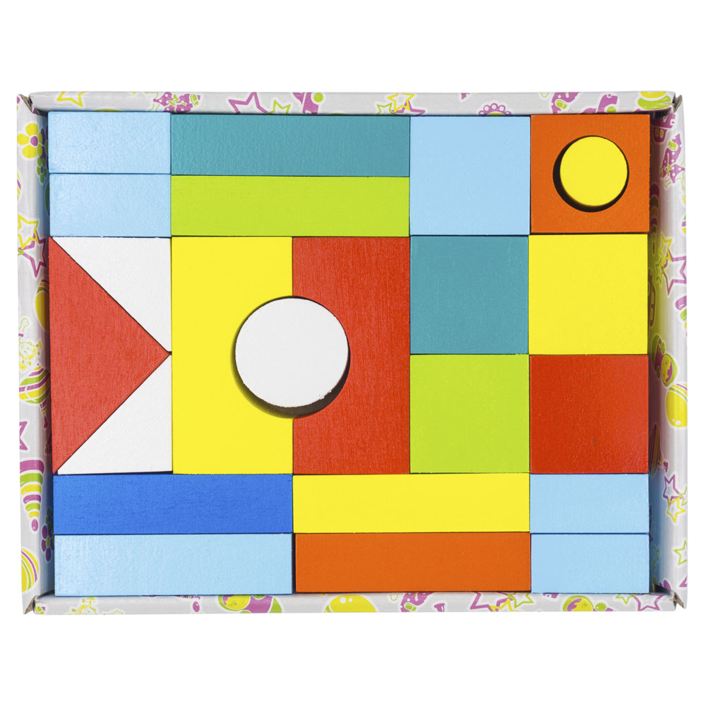 Конструктор деревянный окрашенный, 23 детали