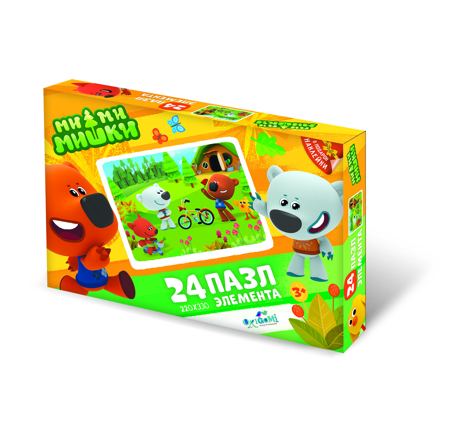 МиМиМишки.Пазл.24Эл.Мой друг велосипед. +наклейки.04356