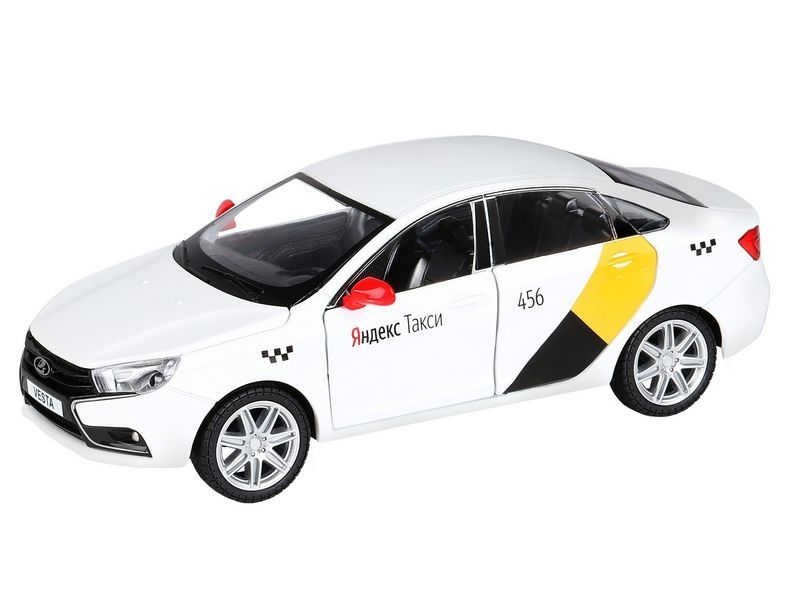 Яндекс.Такси машинка металл., LADA VESTA, цвет белый, масштаб 1:24