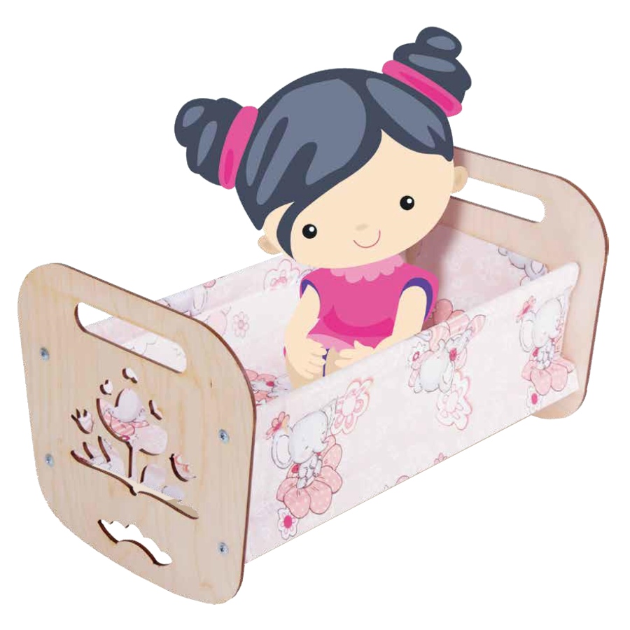 Кроватка деревянная для кукол "Катюша" (44х24х24 см)