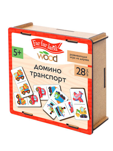 Домино деревянное " Транспорт"Far far land wood 28 фишек