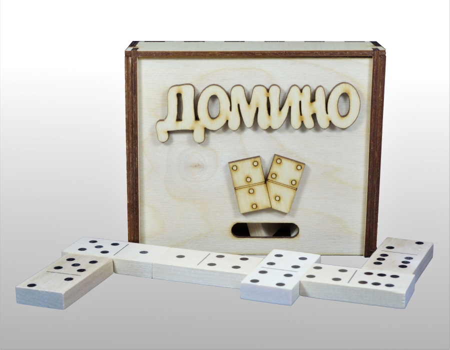 Домино деревянное (деревянная коробка)