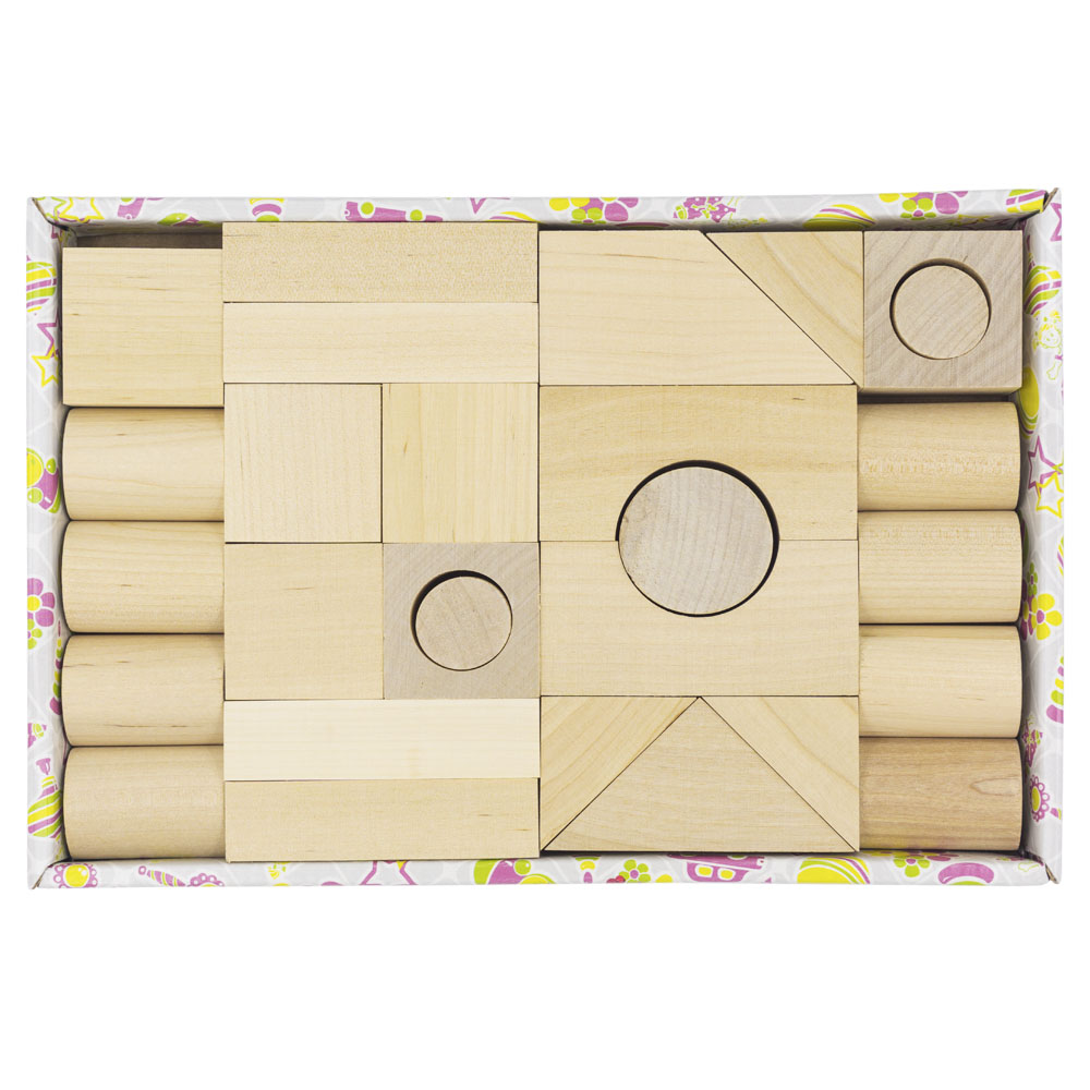 Конструктор деревянный неокрашенный, 23 детали