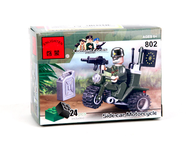 Конструктор ENLIGHTEN BRICK "БОЕВАЯ ЗОНА "Военный мотоцикл" (24 дет.)