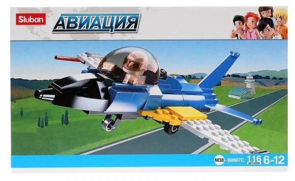 Sluban, Конструктор  "Авиация : Учебный самолет" ( 116 дет.)