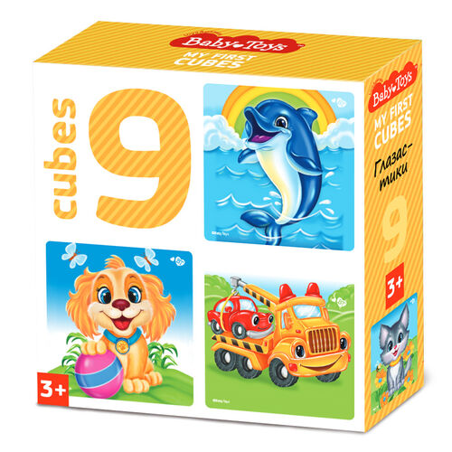 Кубики "Глазастики" (без обклейки) 9 шт Baby Toys