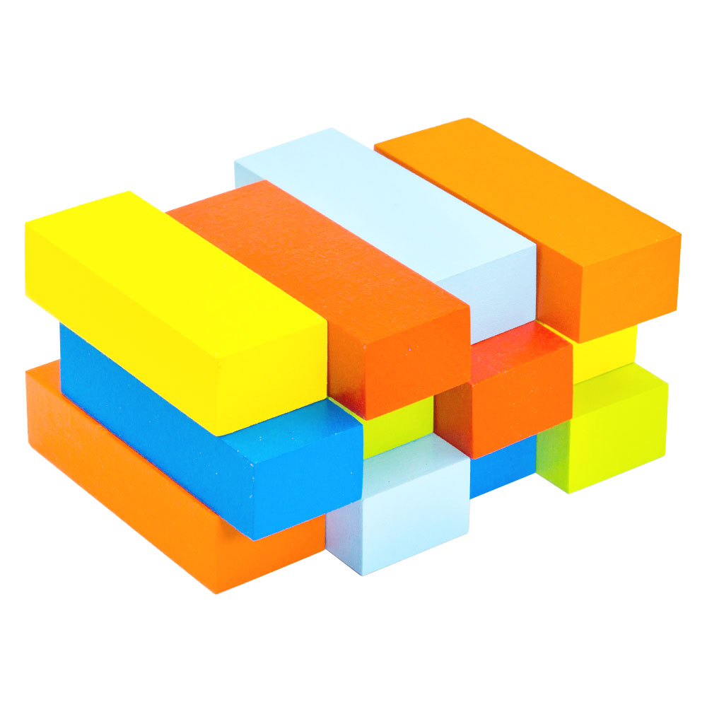 Набор «Кирпичики» деревянный окрашенный, 12 шт. в наборе