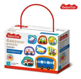 Пазлы контурные Половинки "Транспорт" Baby Toys