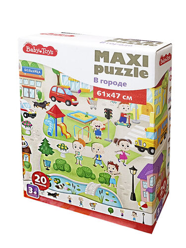 Пазлы MAXI Baby Toys "В городе" 20 эл (поле 61х47см)