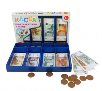 Игра обучающая "Касса. Монеты и купюры для игр"