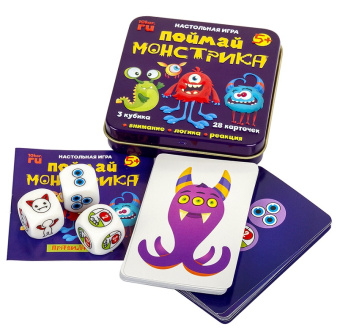 Игра настольная "Поймай монстрика" (жестяная коробочка)